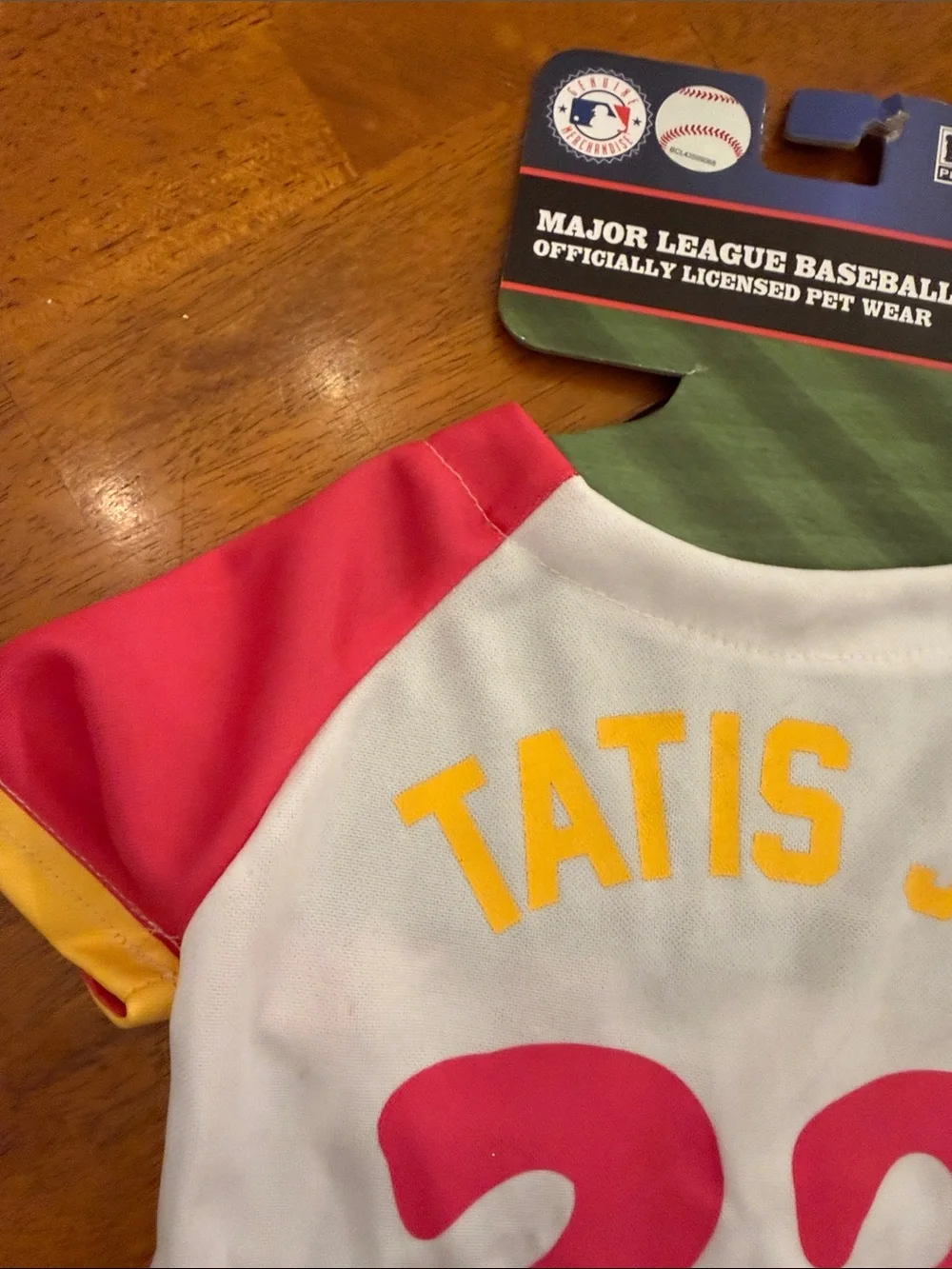 MLB Tatis Jr. #23 White Pink Yellow Teal Dog Jersey Medium